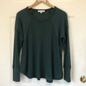 Anthropologie Eri & Ali Green thermal top